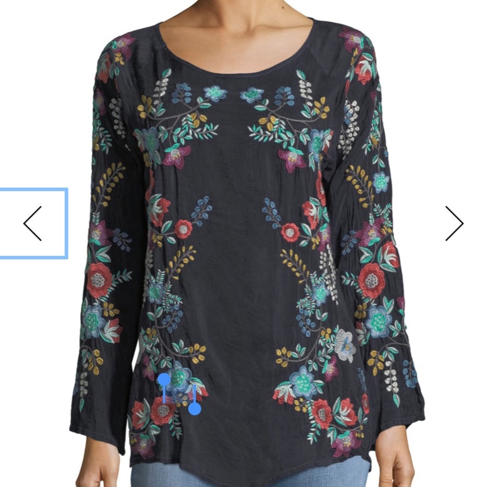 Johnny Was Kikimu Embroidered Georgette